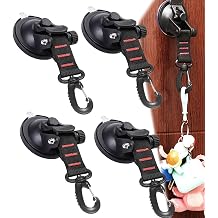 Suction Cups with Straps d Ring, 4 Pack Heavy Duty Glass Vacuum, Tie Down Anchor, for Car Motorhome Truck Caravan Side Canopy Awning Camping Van Hung Organize 4