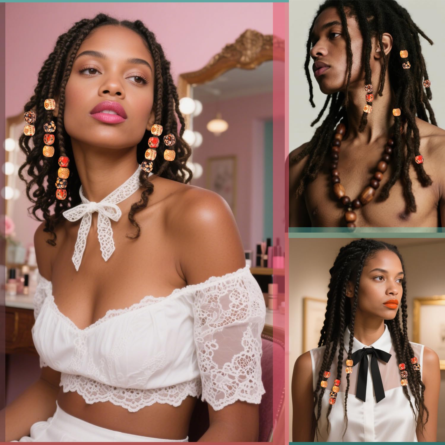 300 pcs 12mm Natural Painted Wood Hair Beads Round Loose Wooden Bead for Jewelry Making DIY Macrame Rosary Bracelet Necklace Hair Crafts - Image 6