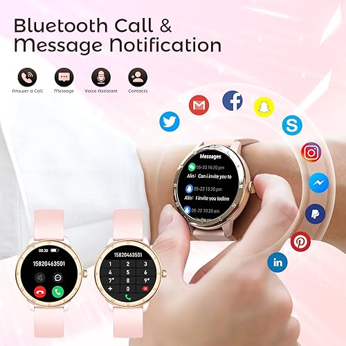 Miniatura 7 de EIGIIS Reloj inteligente AMOLED para mujer, pantalla siempre encendida, rastreador de actividad con más de 100 modos deportivos, monitor de