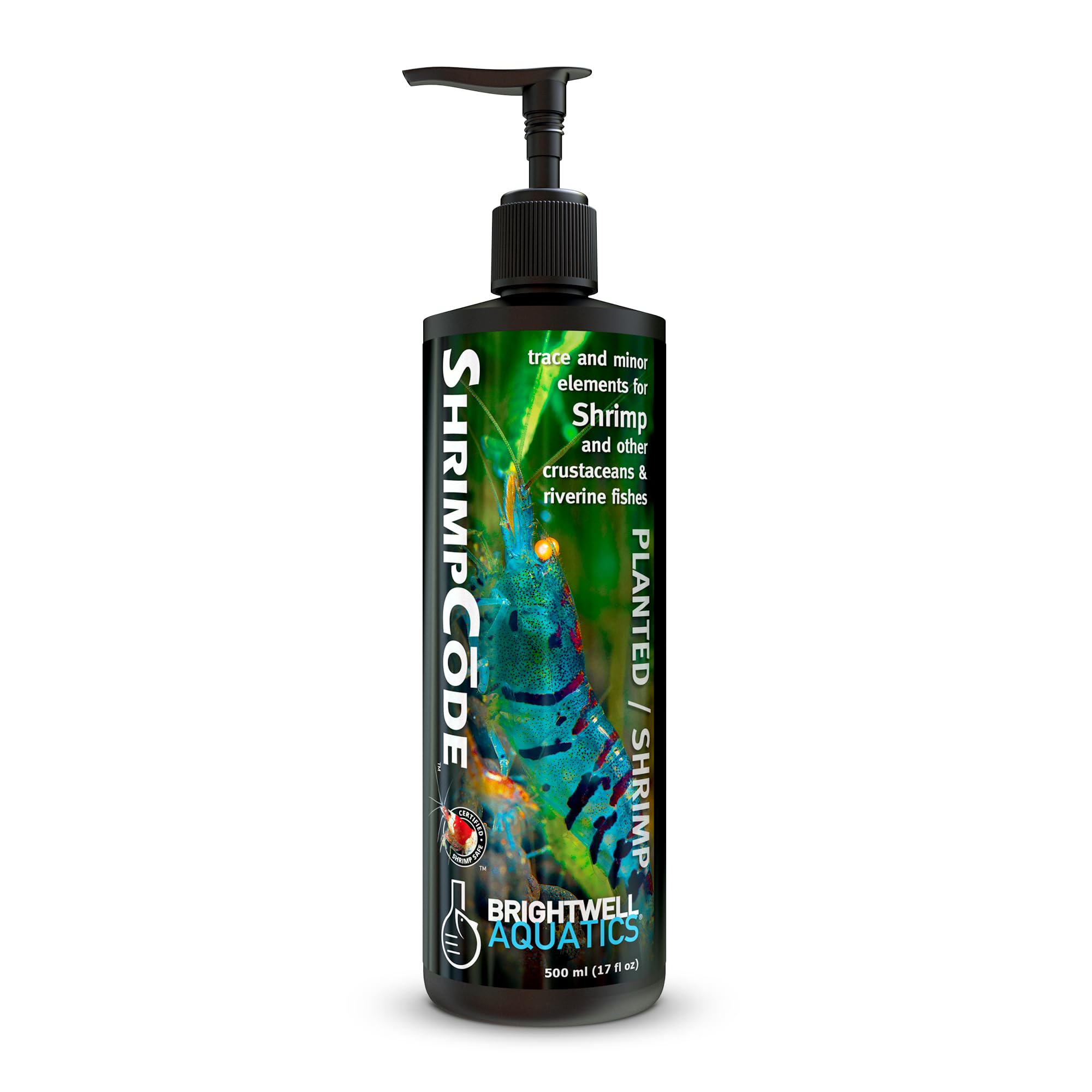 Brightwell Aquatics ShrimpCōde – Essential Trace & Minor Elements for Freshwater Shrimp, Crustaceans & Fish – Supports Molting, Coloration & Health, 500 ml