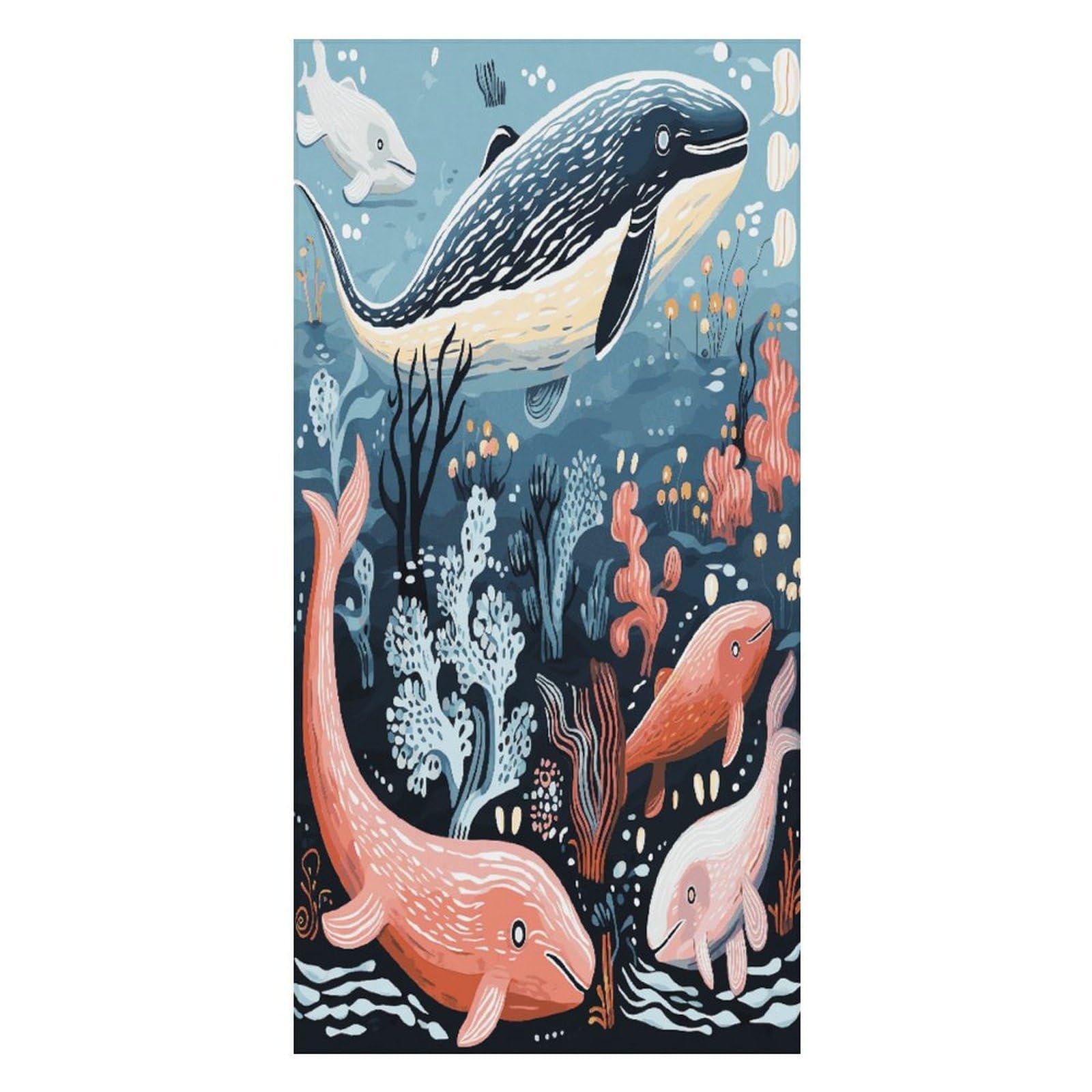 Adfgyerh Unisex Style Seal Whale Octopus Fish Bath Towels Beach Towel Lightweight Quick Dry, Bath Towel For Travel Sports Pool Swimming Bath Camping Yoga Adults160x80cm