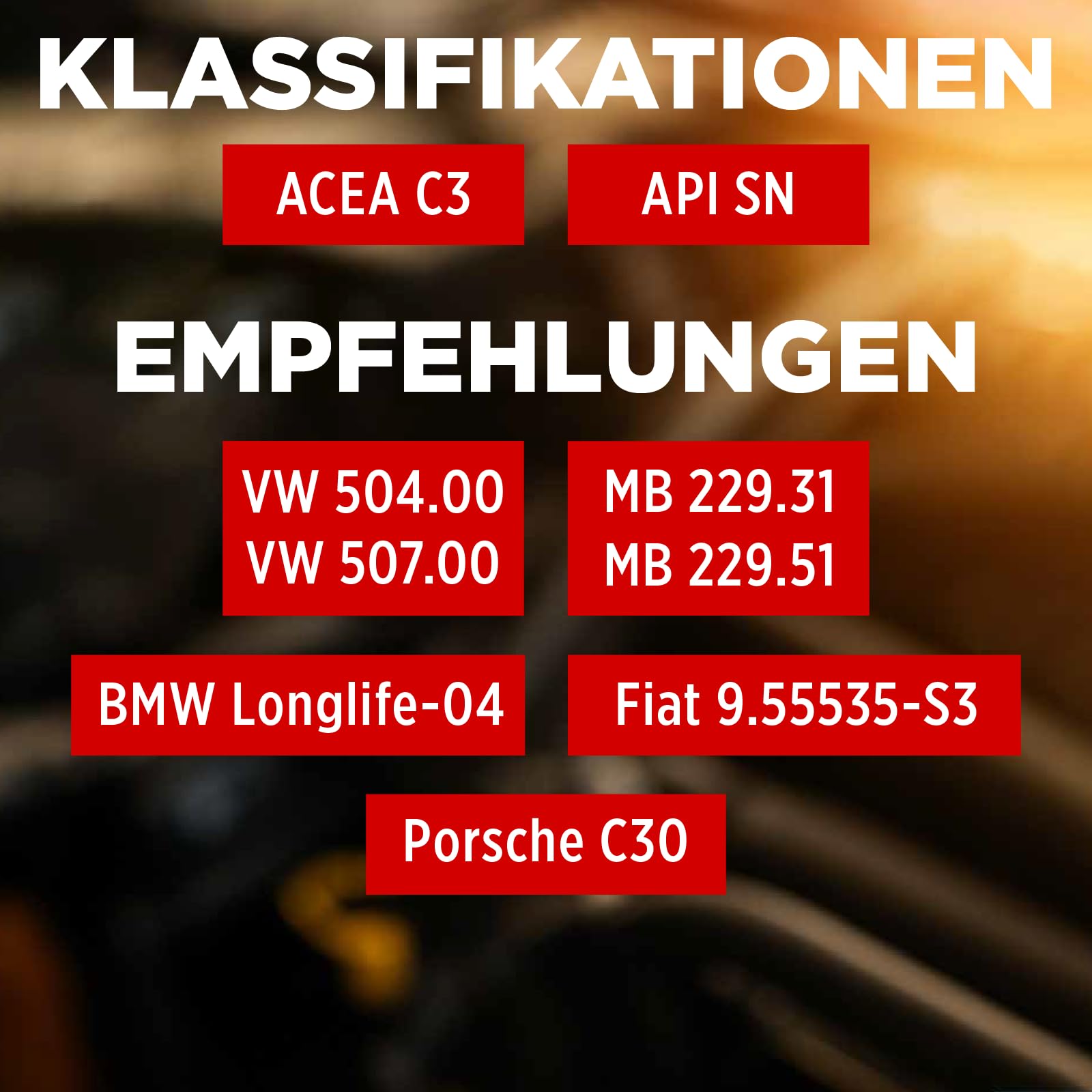TECPO Motoröl 7 Liter 5W-30 LONGLIFE Plus HC Synthese passend für ACEA C3 / API SN / 504/507 / 229.31/229.51 / LL-04 / C30