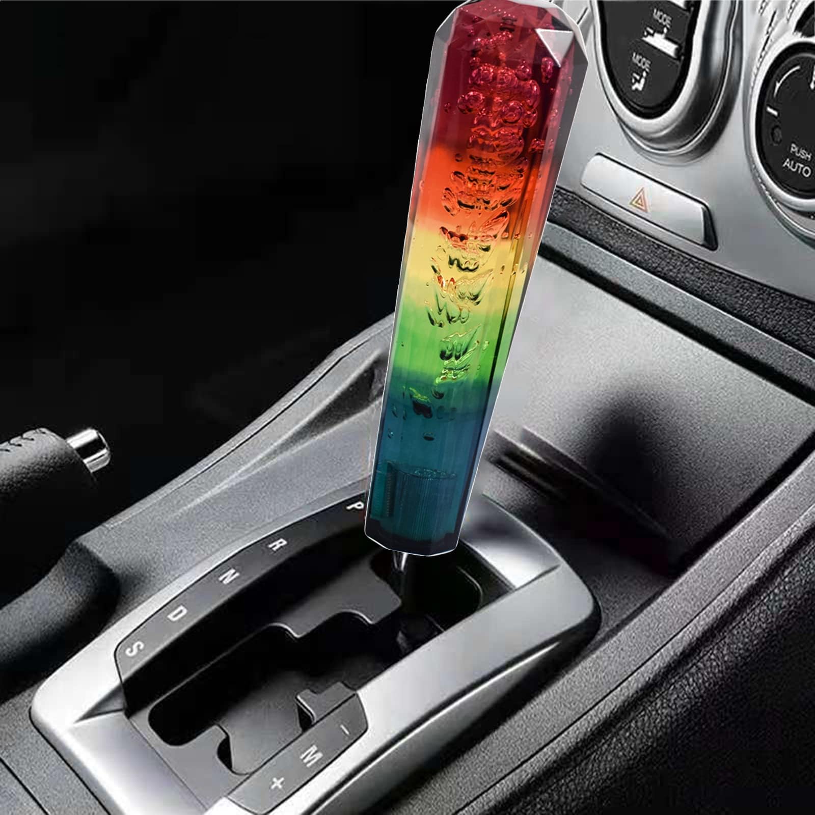 Gear Shift Knob Car Speed Gear Stick Shift Knobs Crystal Shift Lever Knob with 3 Adapter for Most Automatic Vehicles (20CM/7.8 inch)