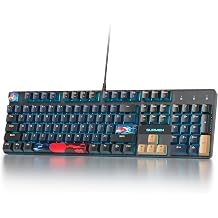 Full Size Mechanical Keyboard Creamy Keyboard with Number Pad 104 Keys Wired Gaming Keyboard with Red Switch RGB Backlight for PC Laptop