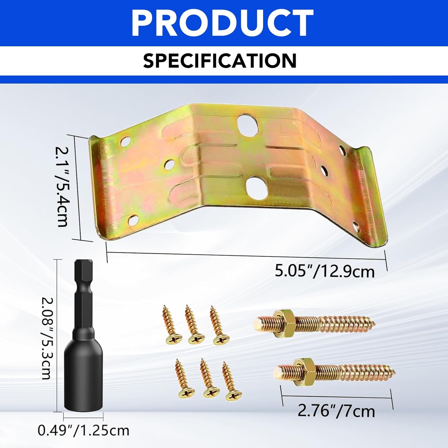 Table Leg Corner Bracket,Self Bracket Includes 90 Degree I Bracket to Provide Strong Support for Furniture Legs and Table Skirts, Used to Strengthen Rickety Bench Legs (8pcs-Hanger Bolt)