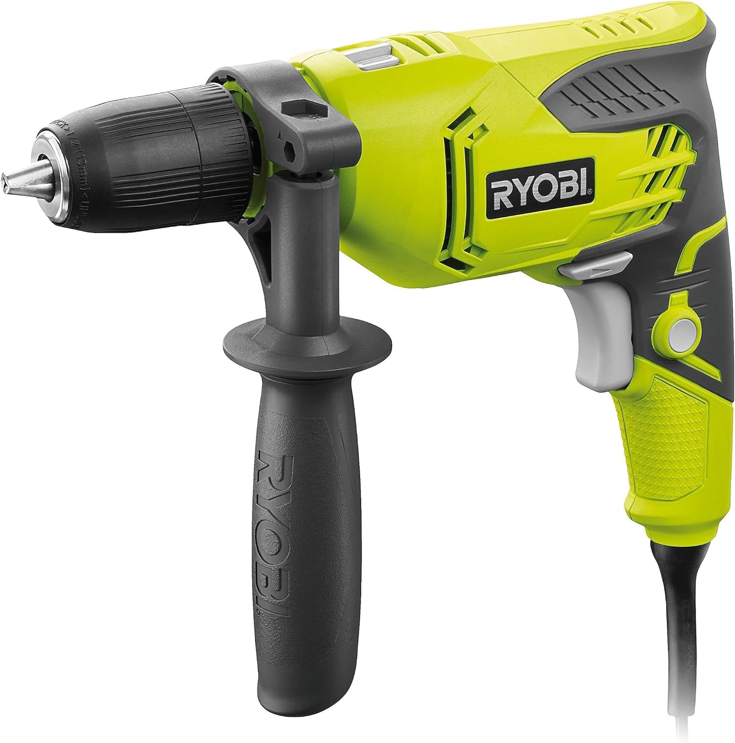 Ryobi RPD500-GC, Trapano a Percussione 500W, Mandrino Autoserrante, Variatore Elettronico di Velocità, 3000 giri/min, Impugnatura GripZone, Compatto e Leggero