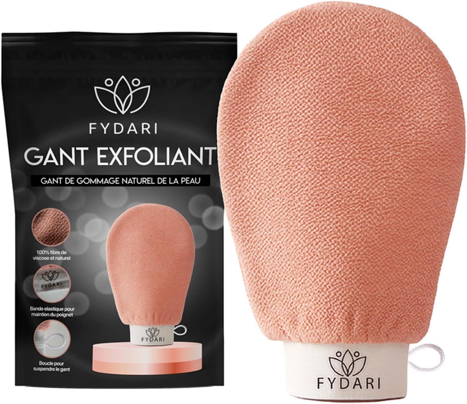 "TBA" Women's and Men's Exfoliating Body Glove for Skin Scrub and Natural Care, Kessa Glove for Hammam and Spa, Natural Exfoliation Deep Purifies Skin