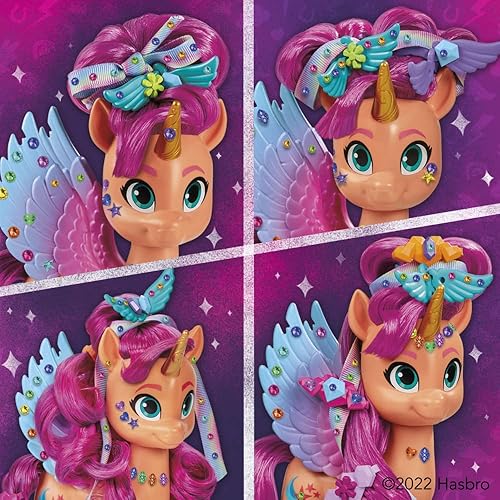 Miniatura 5 de My Little Pony Toys Make Your Mark Sunny Starscout Ribbon Peinados de cinta juguete de poni naranja de 6 pulgadas juguetes para niñas y niños de 5