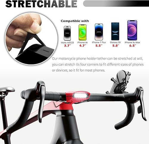 Miniatura 5 de 3 correas de silicona antiarañazos para teléfono de motocicleta, incluye correas pequeñas, medianas y grandes, antidesprendimiento, para