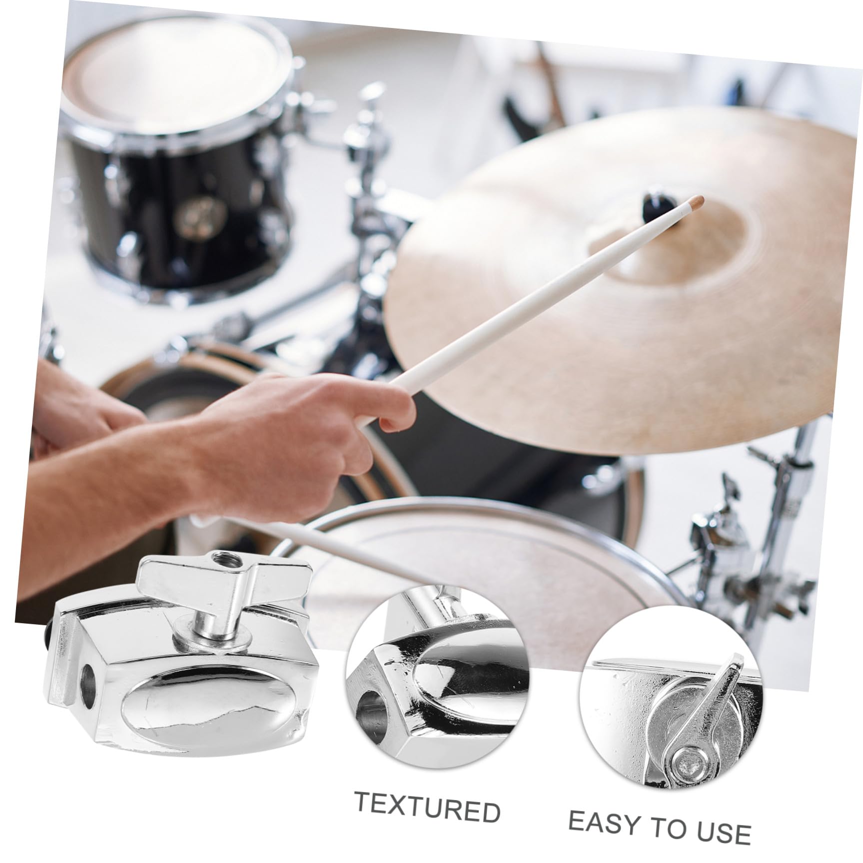 BESPORTBLE Support de Tom Batterie Pince de Fixation et Plaque de Base pour Concerts, Accessoire de Percussion pour Musiciens Professionnels
