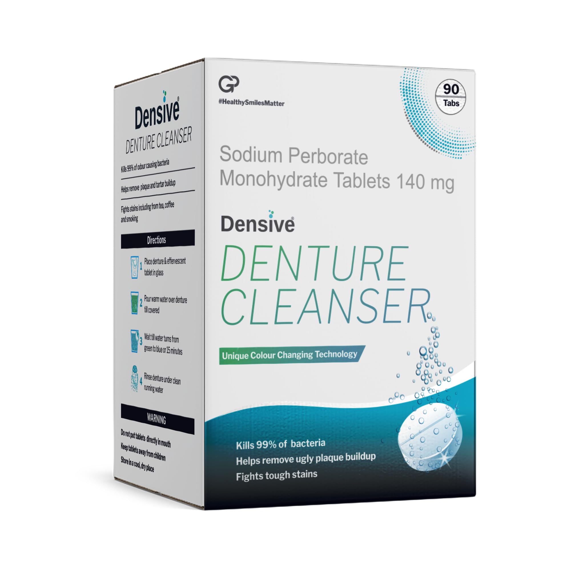 Densive Denture Cleanser Tablets | Antimicrobial Denture Cleaner for Partial & Full Dentures | Color-Changing Technology for Effective Cleaning | Pack of 3 | 30 x 3 (90 Denture Tablets)-image-7
