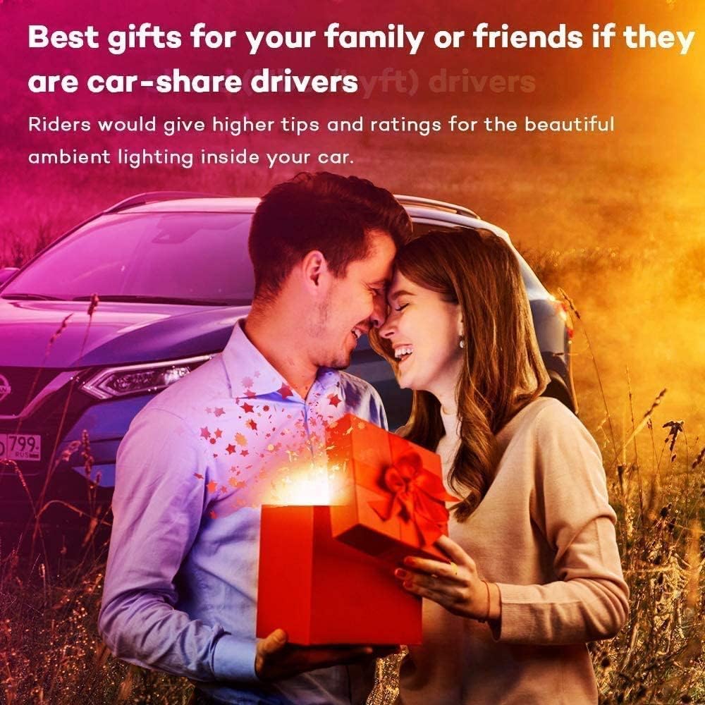 Megulla Bluetooth Music Interior Car Lights, Color Changing Car LED Strip Lights LED Lighting Kit with RF Remote and APP, Multi DIY Color Underdash Car Lighting with DC 12V Car Cigarette Charger : Automotive