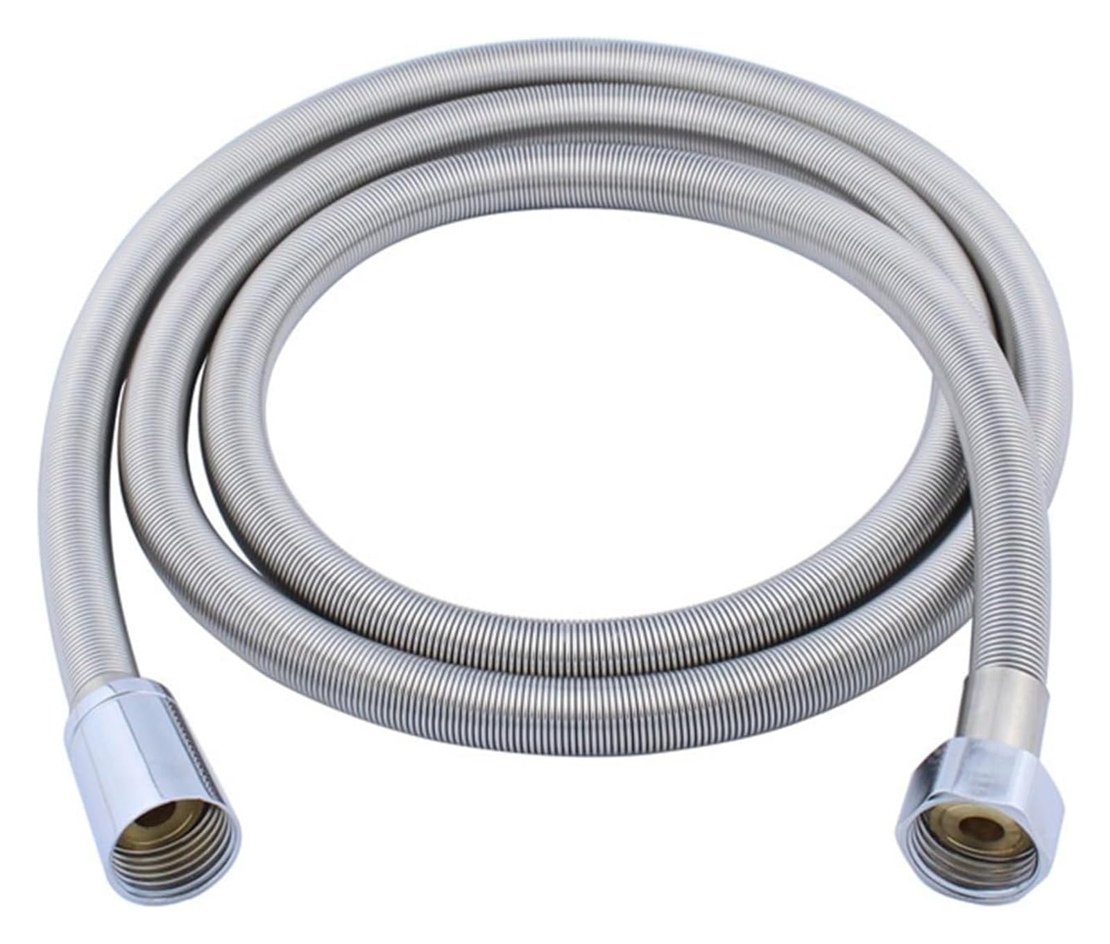 Gkirqvpe 150Cm Shower Hose, Flexible Stainless Steel Shower Hose 1.5M Silver Dn15