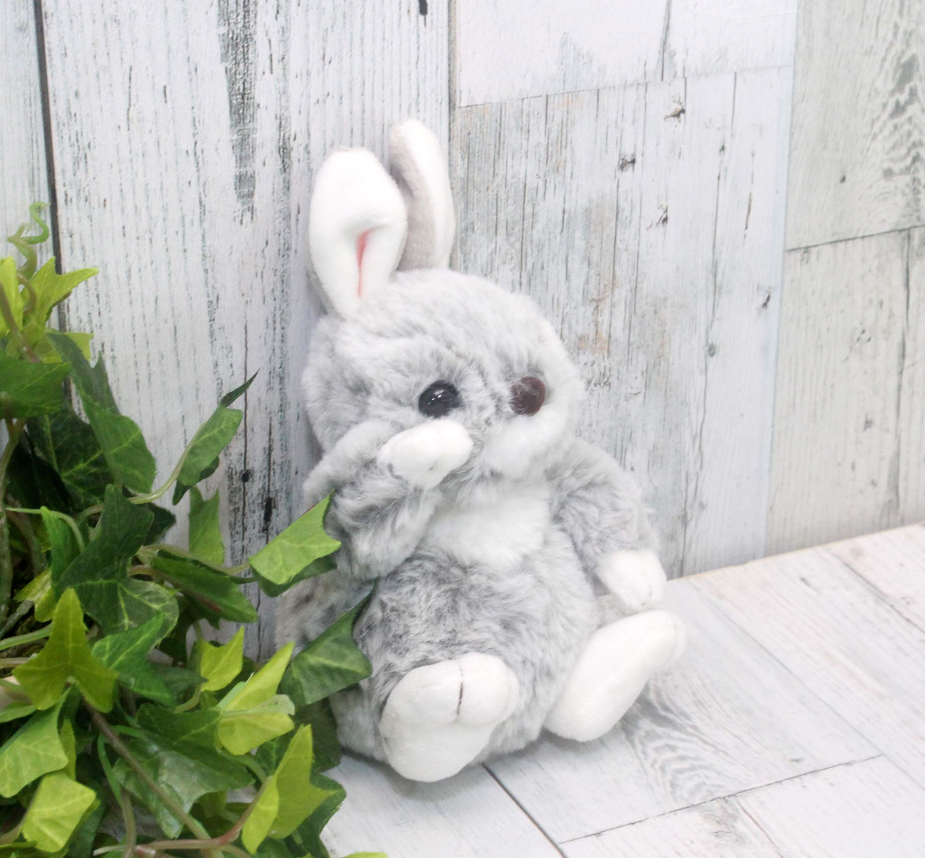 デニムリメイクバック　グレーふわもこ×うさぎ Amazon.co.jp: テイクオフ ウサギのmimi グレー : おもちゃ