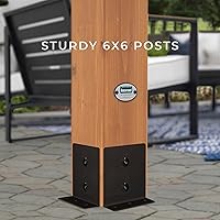 Vista 8 de Backyard Discovery Beaumont - Kit de pérgola tradicional de madera de cedro de 16 x 12 pies con techo enrejado, durabilidad para todas