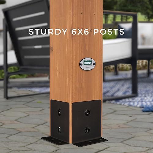 Miniatura 8 de Backyard Discovery Beaumont - Kit de pérgola de madera de cedro de 16 x 12 pies para patio trasero, terraza, jardín, patio, entretenimiento al aire