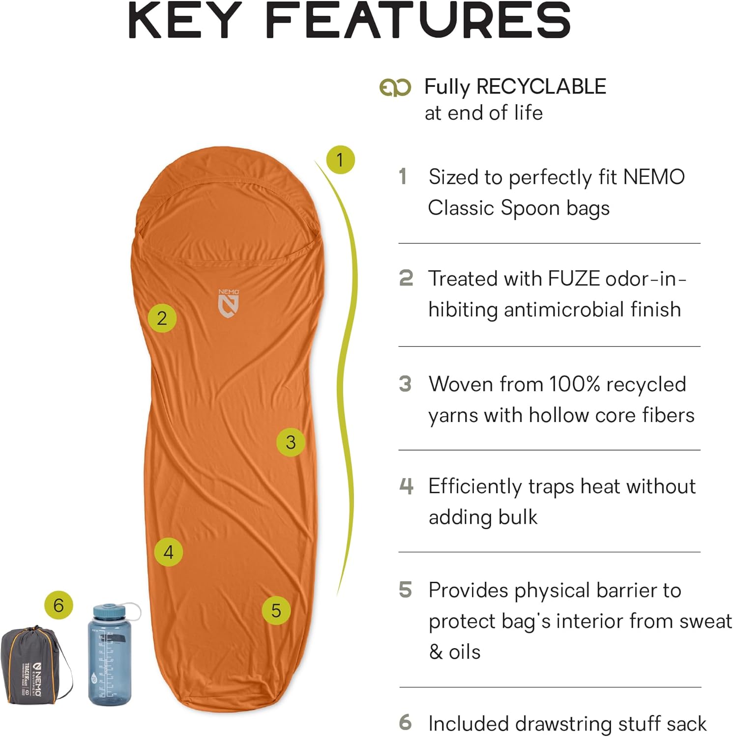 Nemo Equipment Tracer Sleeping Bag Liner - Regular