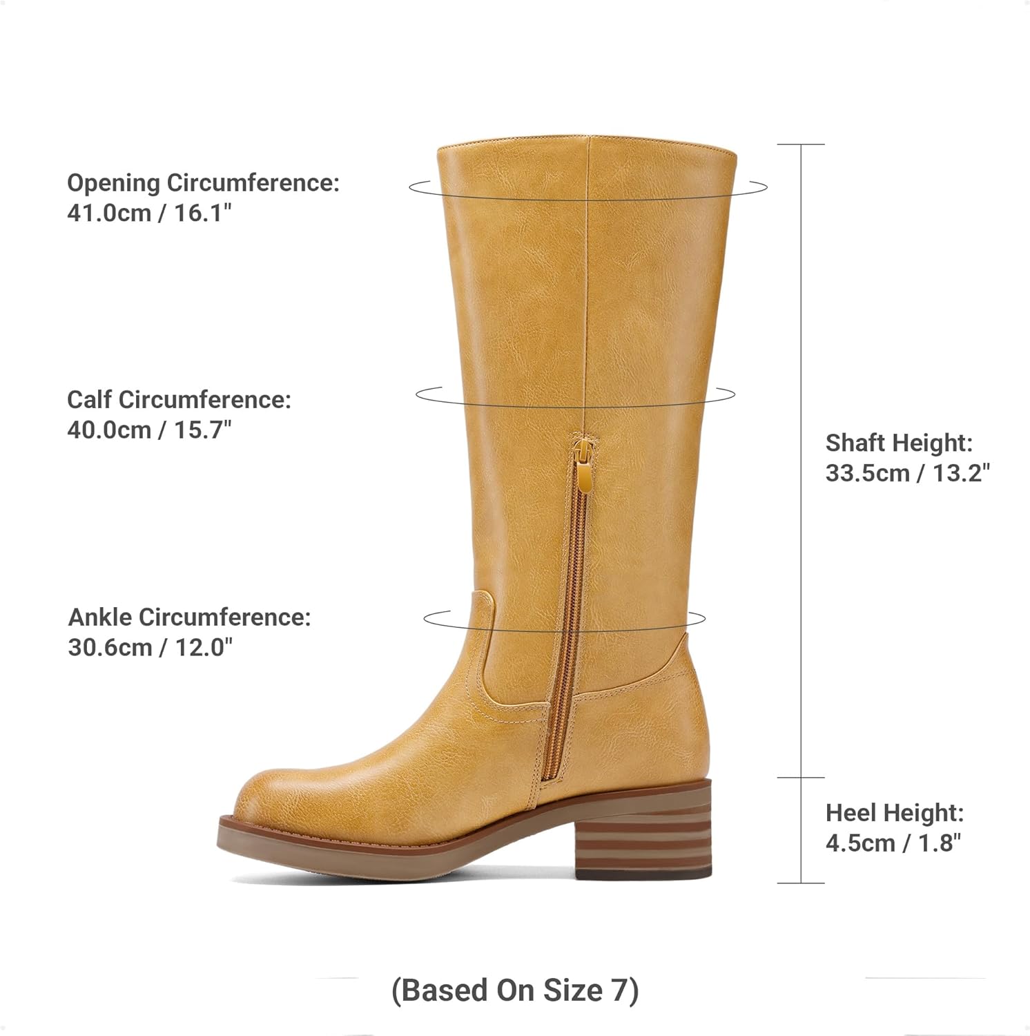 DREAM PAIRS Women's Square Toe Platform Chunky Block Heel Knee High Riding Boots - Image 4