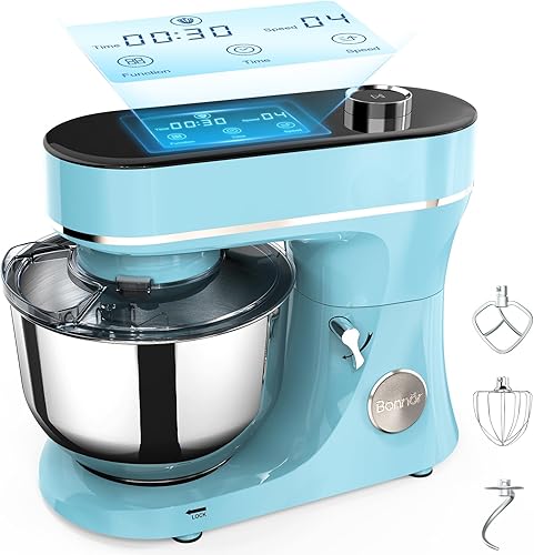 Miniatura 12 de Batidora Bonnor con soporte, batidora de cocina de 6 cuartos con pantalla táctil LED, batidora con cabezal inclinable de 11 velocidades con Verde