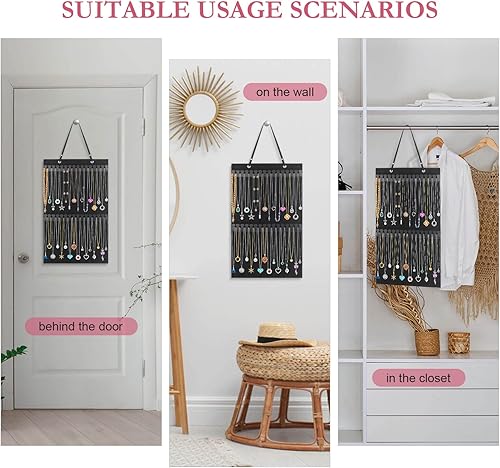 Miniatura 5 de Caffox Soporte Colgante para Collares, Organizador Grande de Joyería para Collares, Brazaletes y Tobilleras, Perchero de Exhibición y Almacenamiento