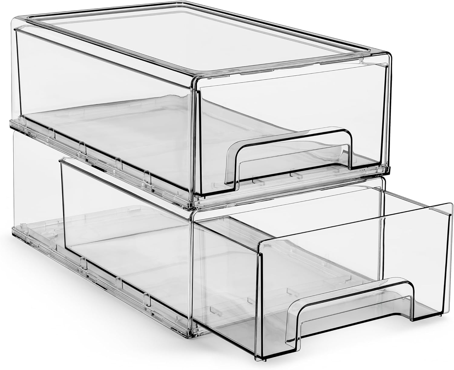 Sorbus Medium Clear Storage Drawers (2 Pack)