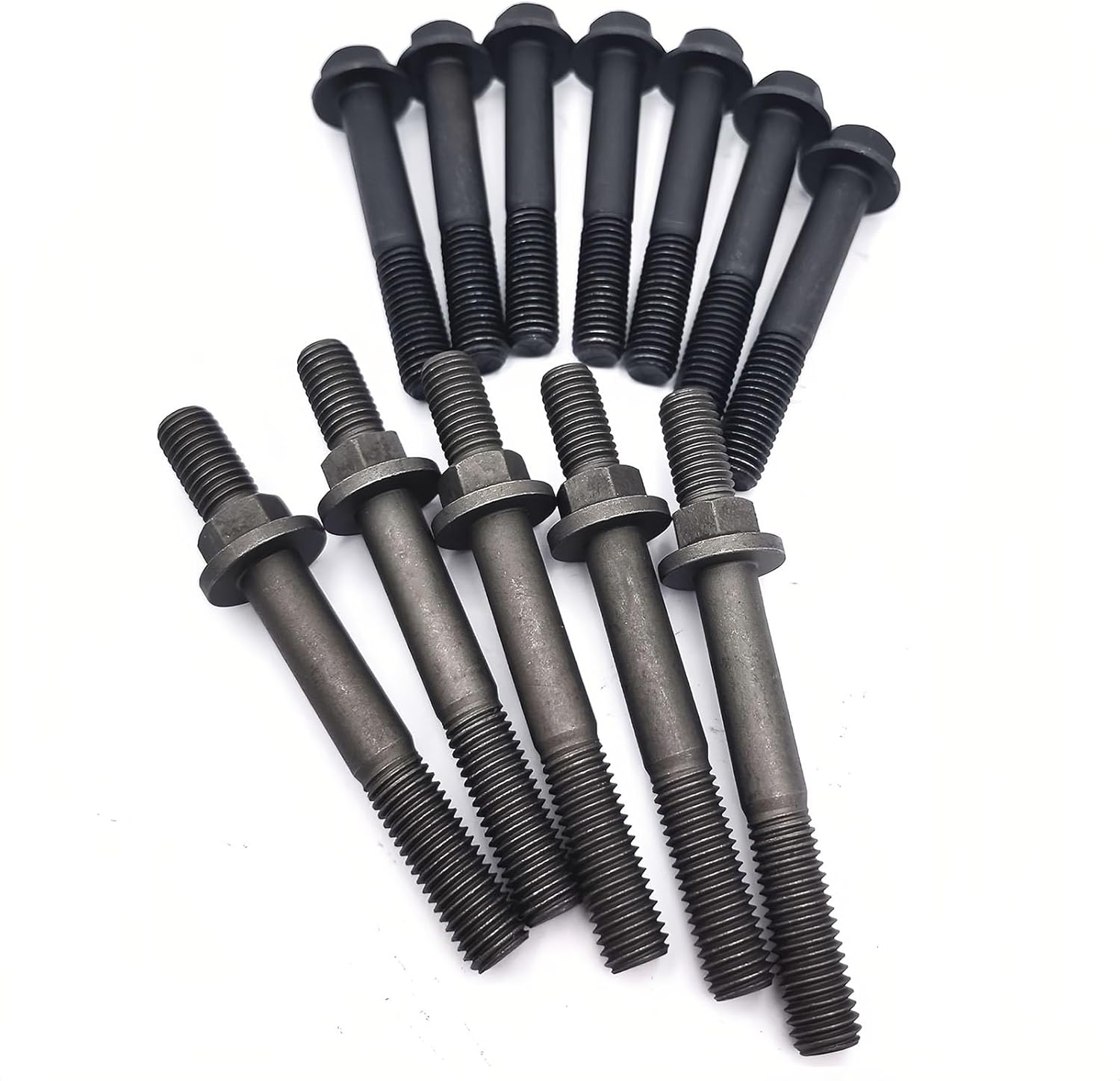 12Pcs Exhaust Manifold Bolts Studs 3944655 Replacement for Do-dge Ram 5.9L 6.7L Cummins 2003-2019