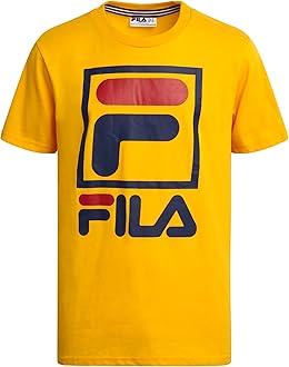 Fila Boys Athletic Shirts - Soft Cotton Blend Acitve Performance Short Sleeve Crewneck Casual Graphic Tees for Boys