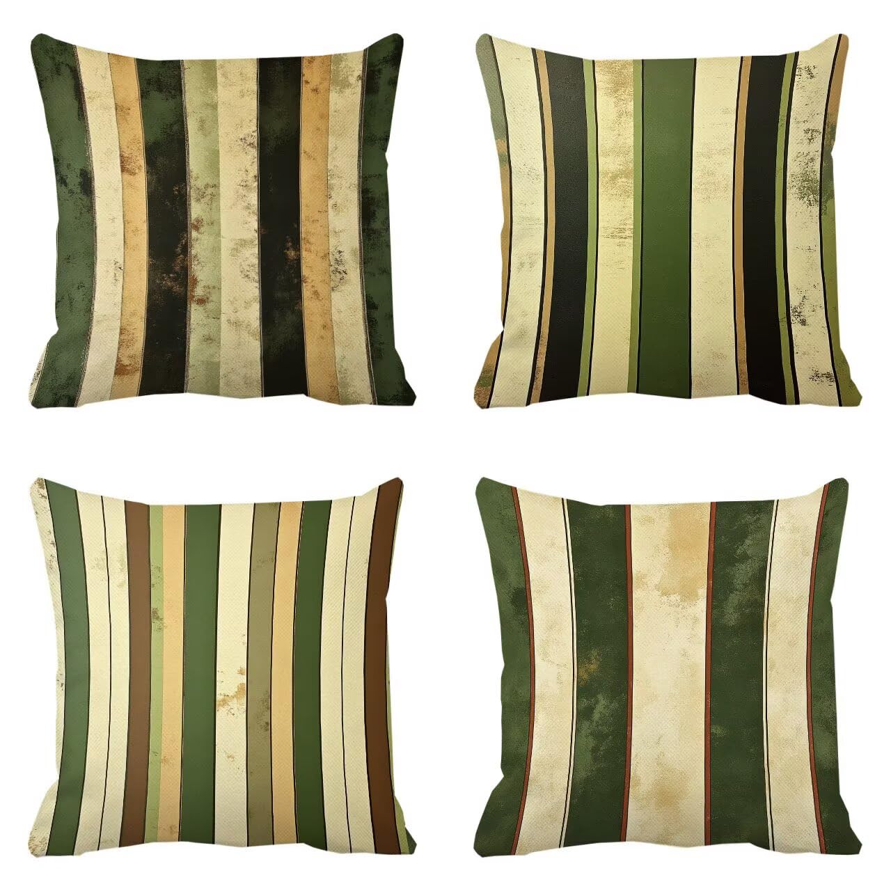 Housse coussin 30x30 cm lot de 4 imperméable en lin pour canapé d'extérieur et salon d'été m-490