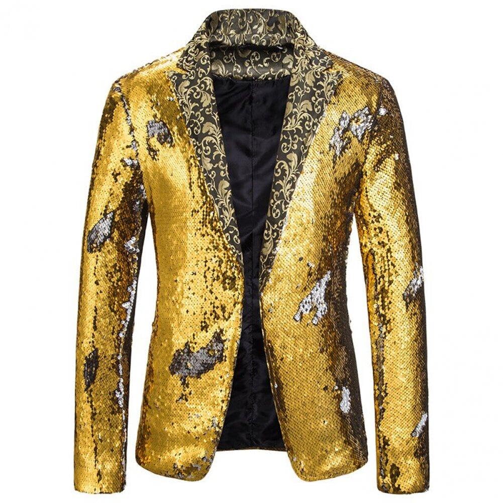 Veste à Paillettes Homme Style DJ Club et Tenue de Scène pour le Bal