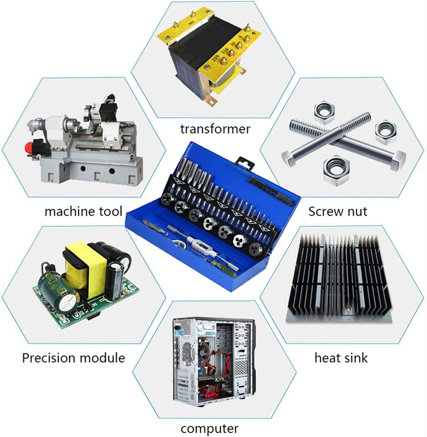 32 PCS Tap And Die Set Metric Wrench Cut M3-M12 Hand Threading Tool Tungsten Carbide Screw Thread Making Bit with High Efficiency