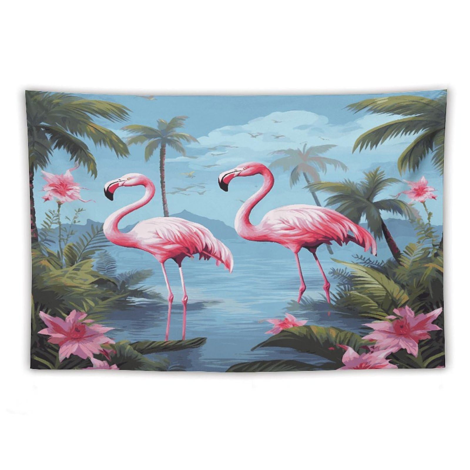 LDGSUPH Tropical Flamingos Tapestry Wall Hanging Decor Anti-fading Aesthetic Wall Tapestries Fashion Wall Blanket Decor Modern Wall Art Tapestry for Bedroom Home Decor 60"x90"