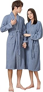 [Jomoku] バスローブ 綿100％ タオル生地 ガウン メンズ レディース お風呂上がり 保湿 保温 吸水 優しい肌触り 静電気防止 男女兼用 ロング 腰ベルト付き ルームウェア