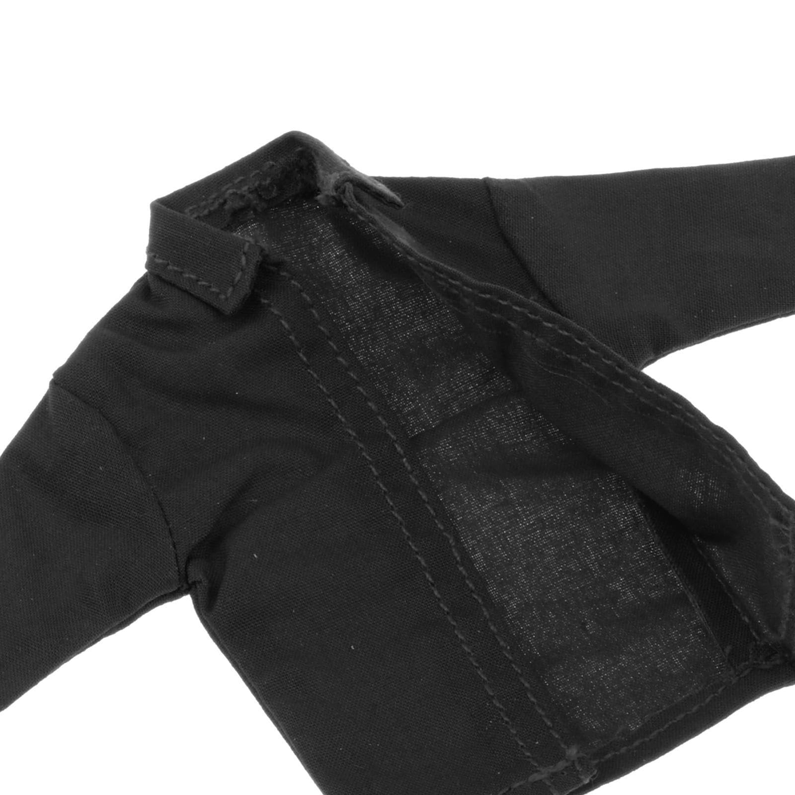 Camicia da Uomo in 1:12 per Soldatini in Miniatura, Camicia Casual da Indossare sopra Le Action Figure da 6 Pollici, Nero