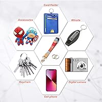 Vista 19 de Ecovision - Llavero con correa para llaves, llaveros de pulsera con 2 argollas para llaves para mujer