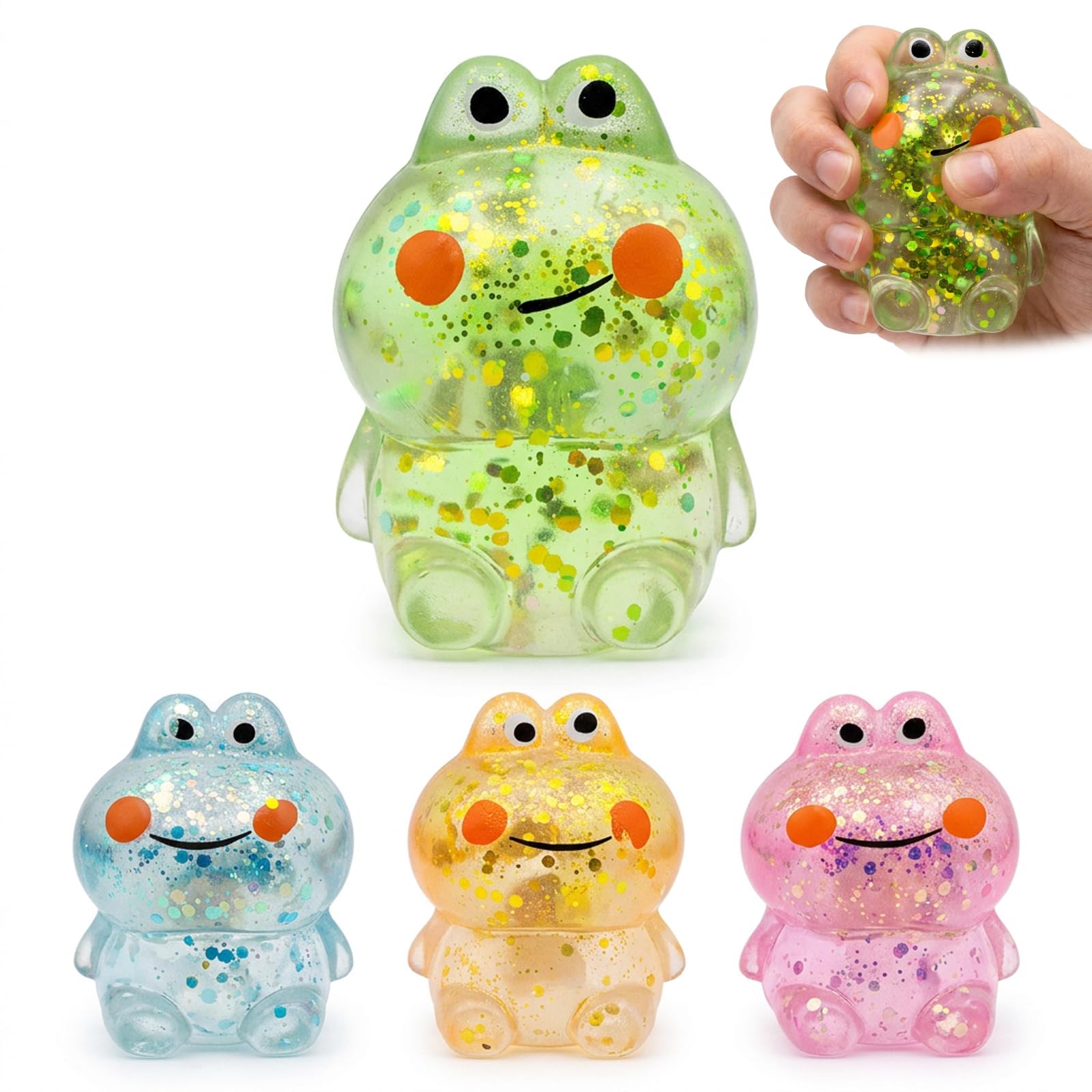 Fidget Squishy, Frog Stress Relief Item, Soft and Squeezable Sensory Item for Stress Relief and Focus, Random Colour