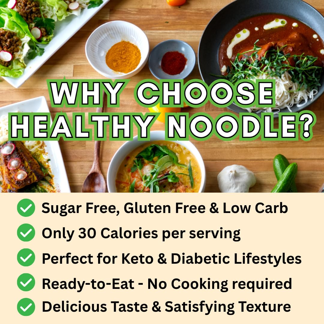 Healthy Noodle 8oz, Pack of 36 - Gluten-Free, Sugar-Free, Dairy-Free, Fat-Free, Vegan-Friendly, Hi-Fiber, Product of Japan, Ready to Eat