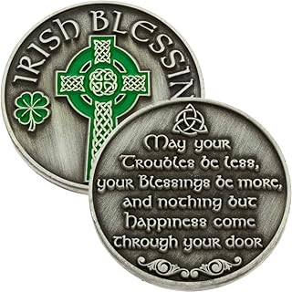 Irish Blessing Coin Happiness with Celtic Cross (Single Coin)