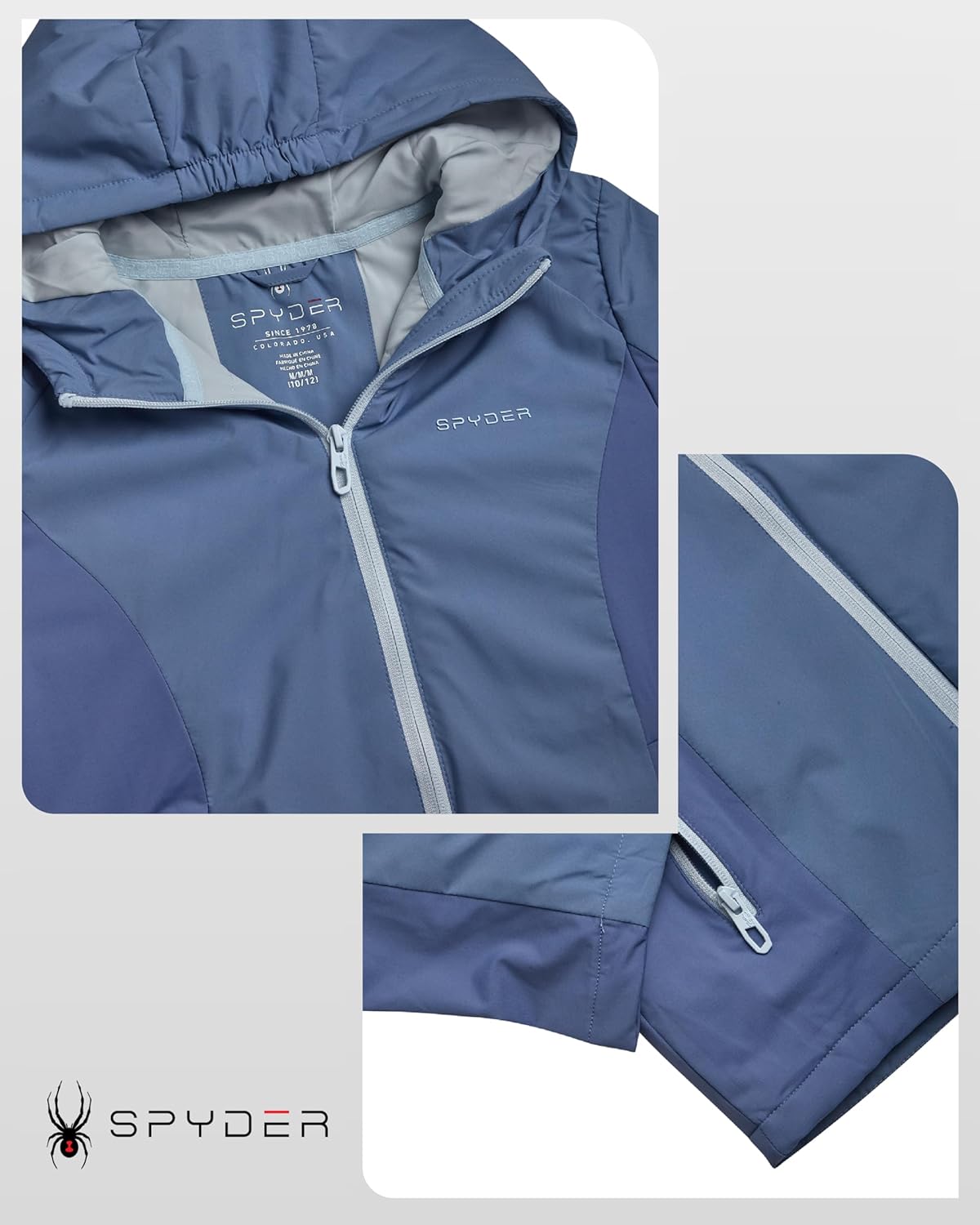 Spyder Girls Windbreaker Jacket - Lightweight Insulated Water and Wind Resistant Jackets for Girls Zip Up Kids Outerwear Coat - Image 4