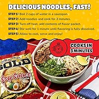 Vista 6 de Maruchan Fideos de ramen artesanales de salsa de soja dorada, 3.79 onzas, paquete de 5