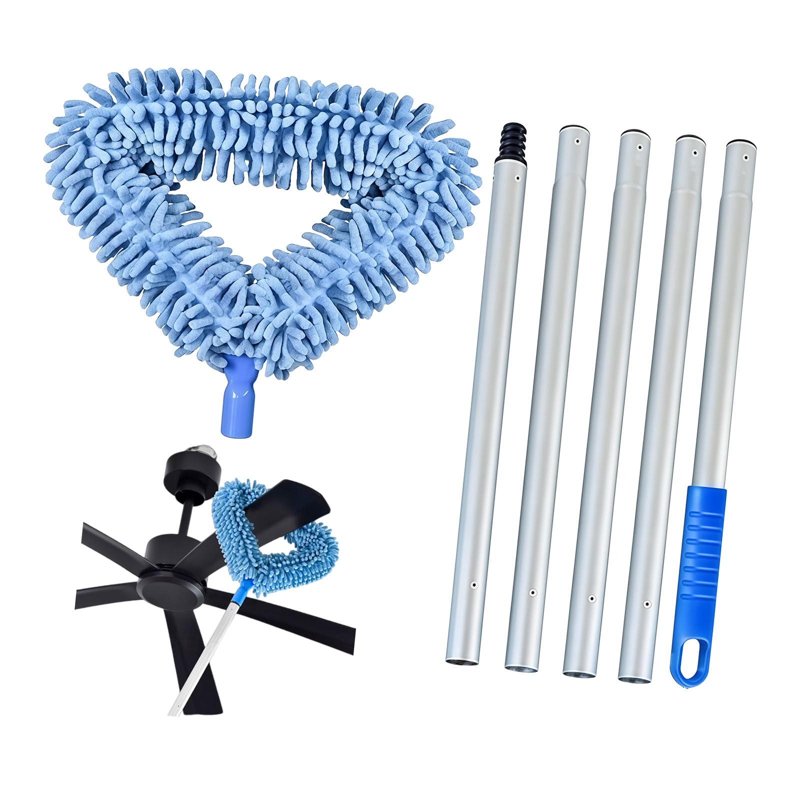 Detachable Removal Tool Featuring Telescopic Handle for Home Maintenance Ceiling Fan Cleaner