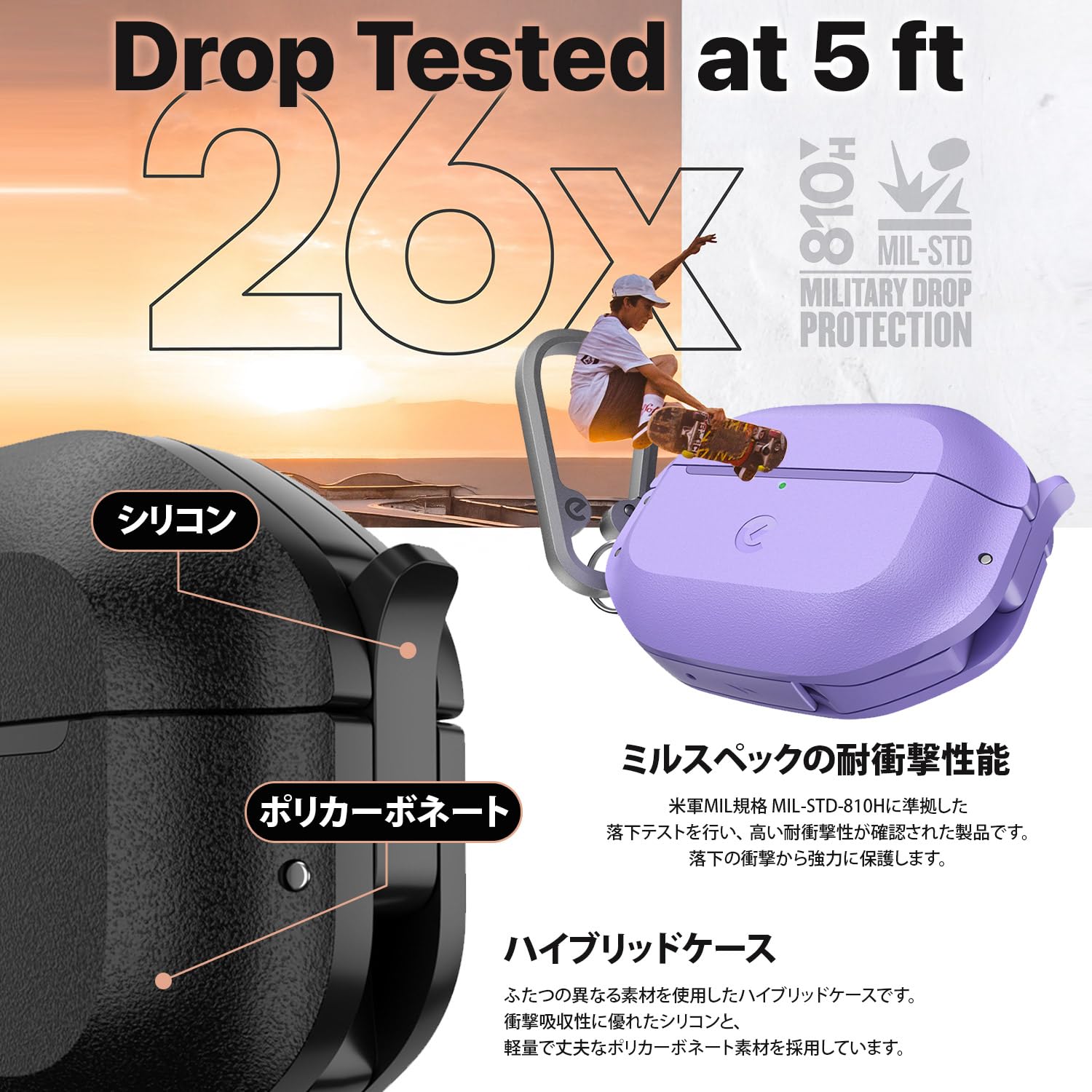 Amazon | KeyBudz AirPods Pro 3 ケース 第3世代用 防水耐衝撃 [ IP68
