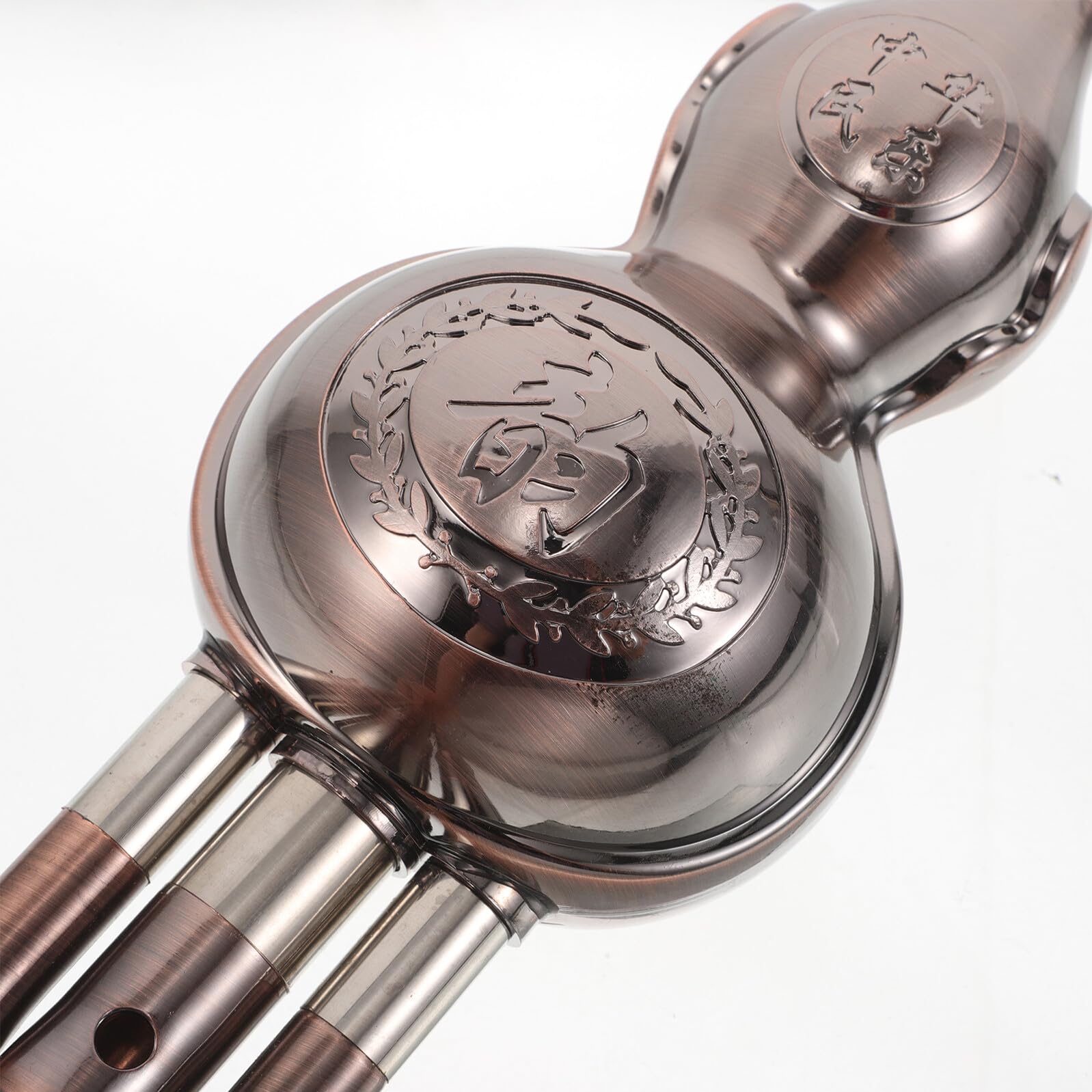 ERINGOGO Professionelle Hulusi Flöte B Kupferbeschichtet Dreiton Chinesisches Kürbis-blasinstrument für Anfänger Schüler Traditionelle Musik Übung und Festival