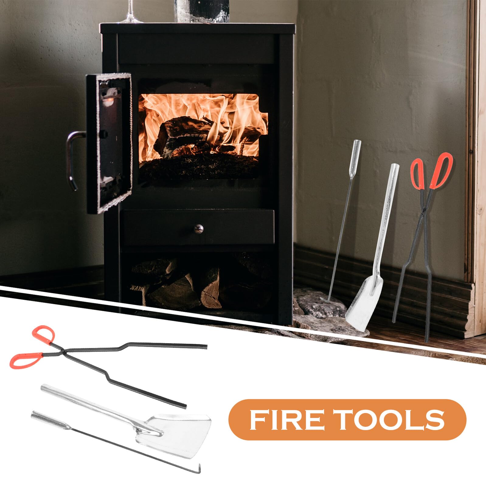 Kamin Ascheschaufel Satz aus Eisen mit Langem Griff für Kohle