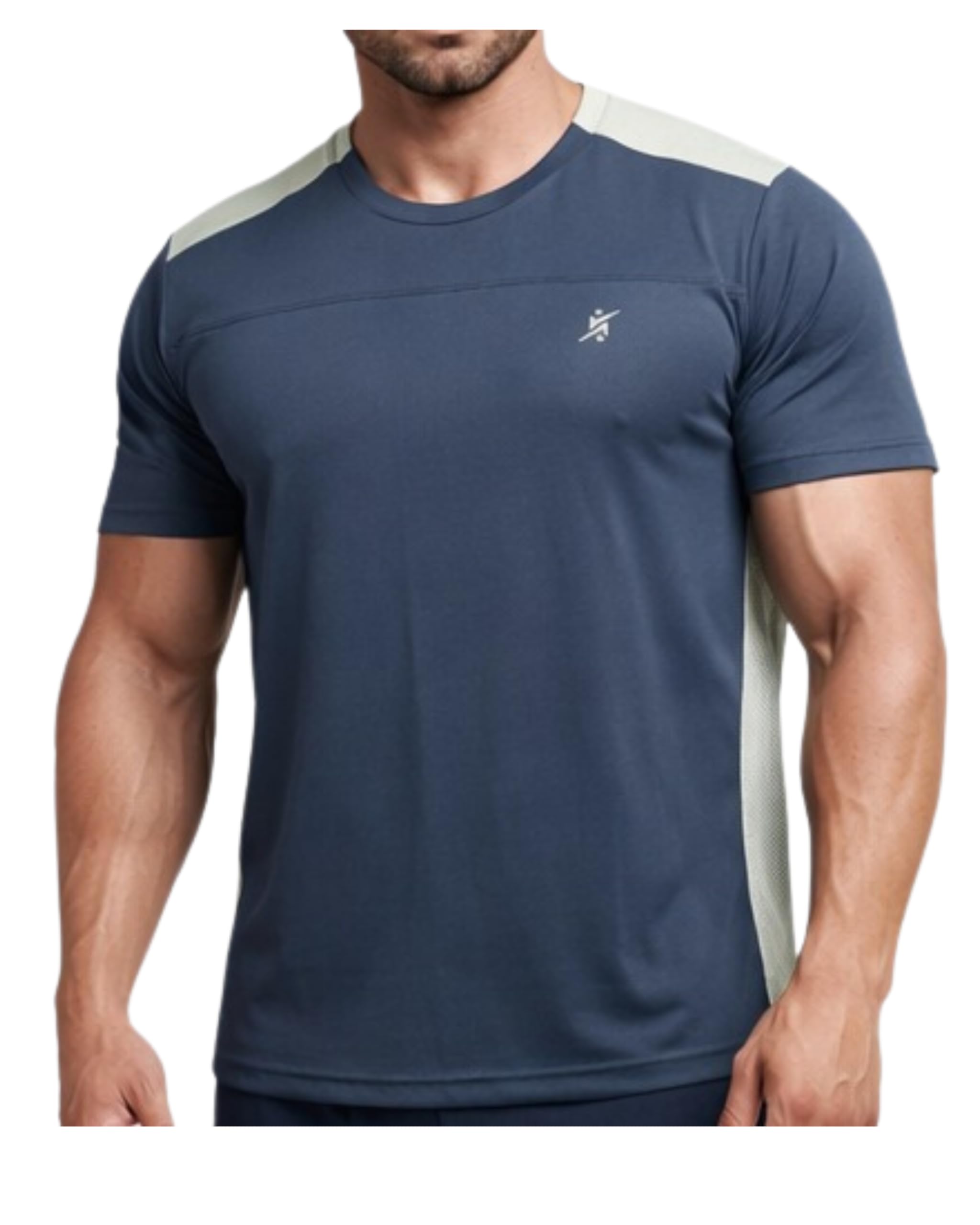 abir collection Men’s Polycotton Sports T-Shirt – Colorblock Round Neck Half Sleeve Activewear T Shirt for Gym, Running, Workout, Training & Daily Sports Wear-picture-40