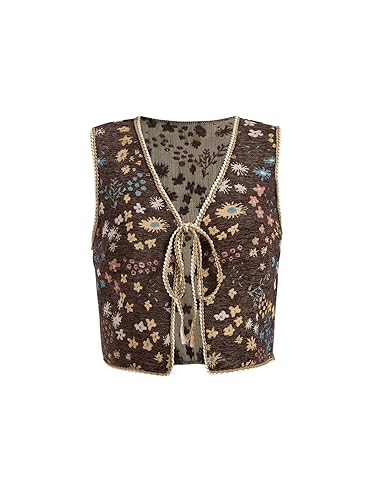 GORGLITTER Women's Sleeveless Western Rodeo Country Concert Cowgirl Outfit Tie