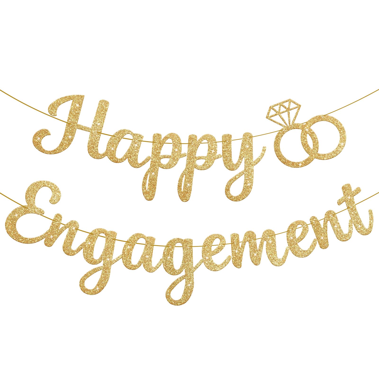 Happy Engagement Banner - Engagement Decor for Proposal, Wedding, Bridal Shower & Bachelorette Party