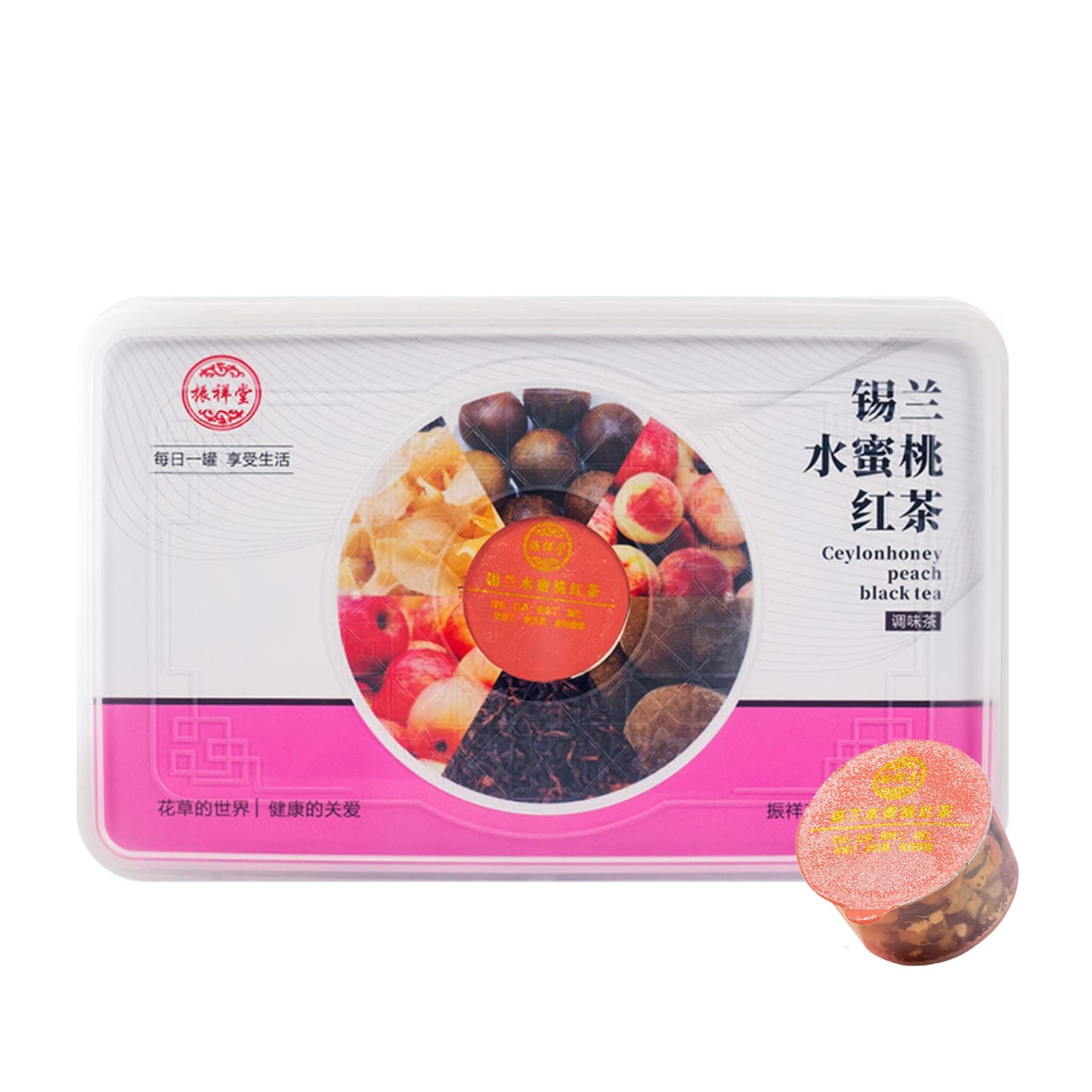 Leckere Pfirsich-Oolong-Tee-Kombination Chinesischer Kräutertee, Gesundheitstee 360g (12g * 30 Dosen/Karton) Geschmacklicher Schwarztee