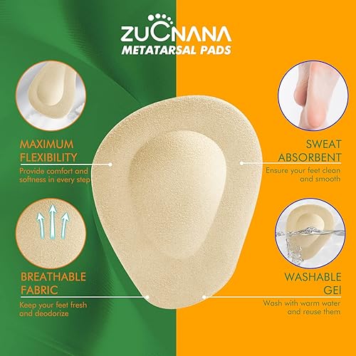Miniatura 3 de ZUCNANA Almohadillas metatarsianas para mujer (12 piezas), cojines de bola de pie para mujer, tacones altos, insertos de zapatos de gel suave para