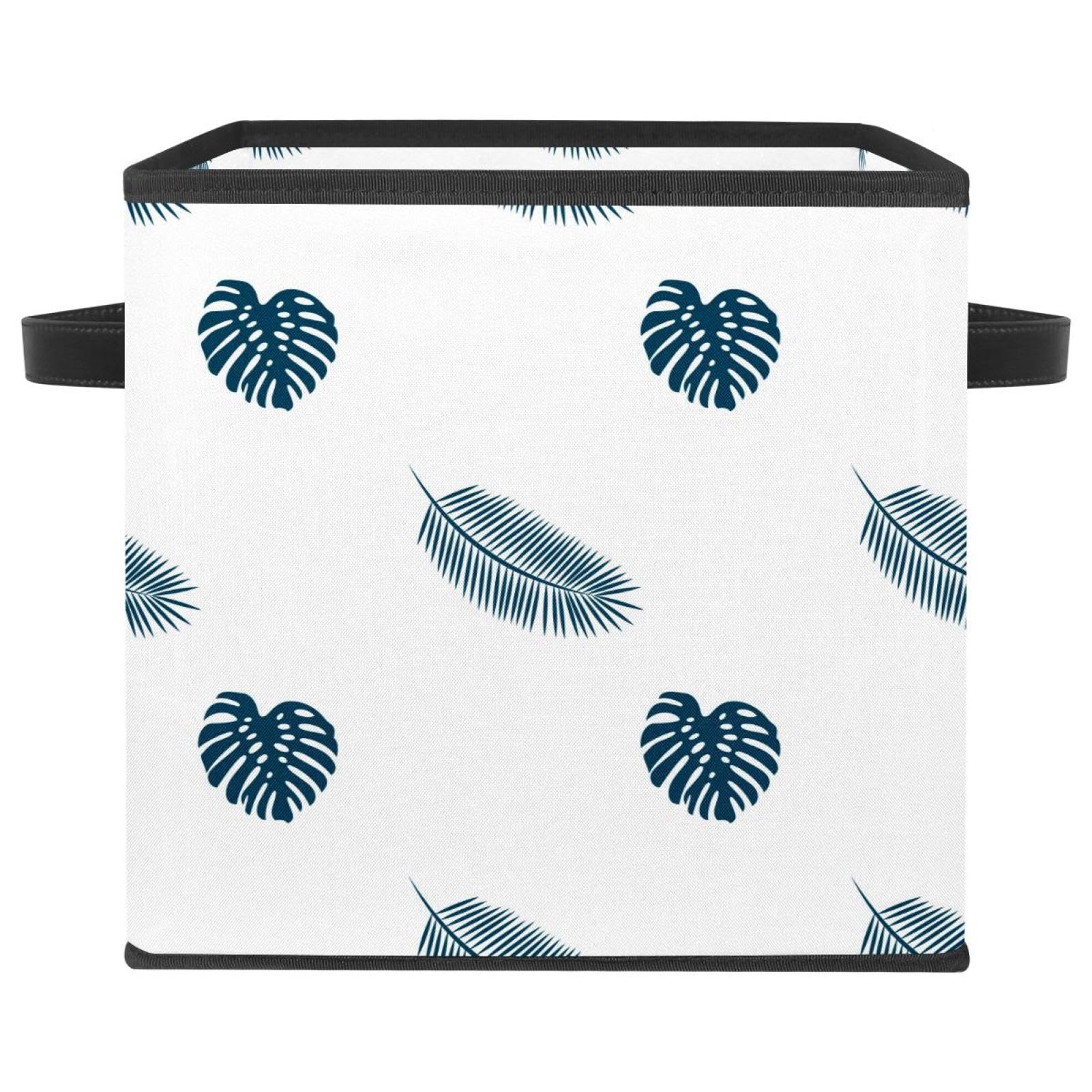 Boîte de rangement pliable en tissu cube motif tropical pour placard