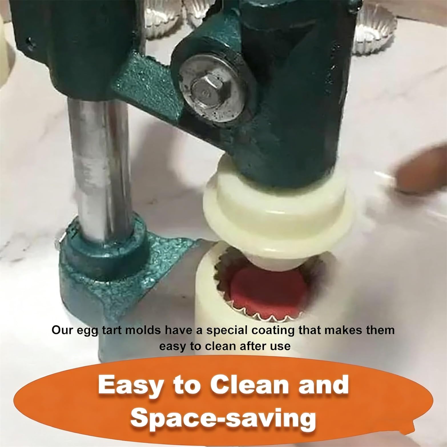 Pressa per crostate all'uovo con 10 stampi, strumento manuale per crostate di crema pasticcera, per preparare crostate all'uovo, torte, biscotti crêpe e crostate di formaggio